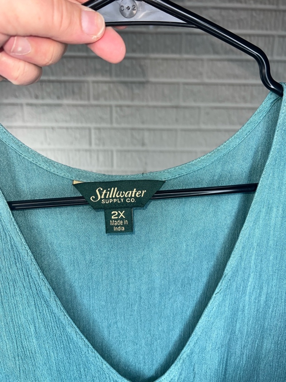 Stillwater Supply Sleeveless Button-Front Teal Tunic Dress - Picture 3 of 4